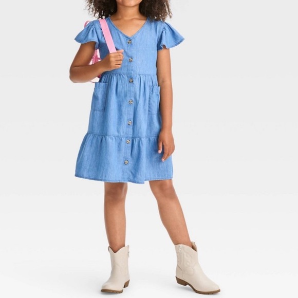 Soft woven short sleeve dress - Picture 3 of 12